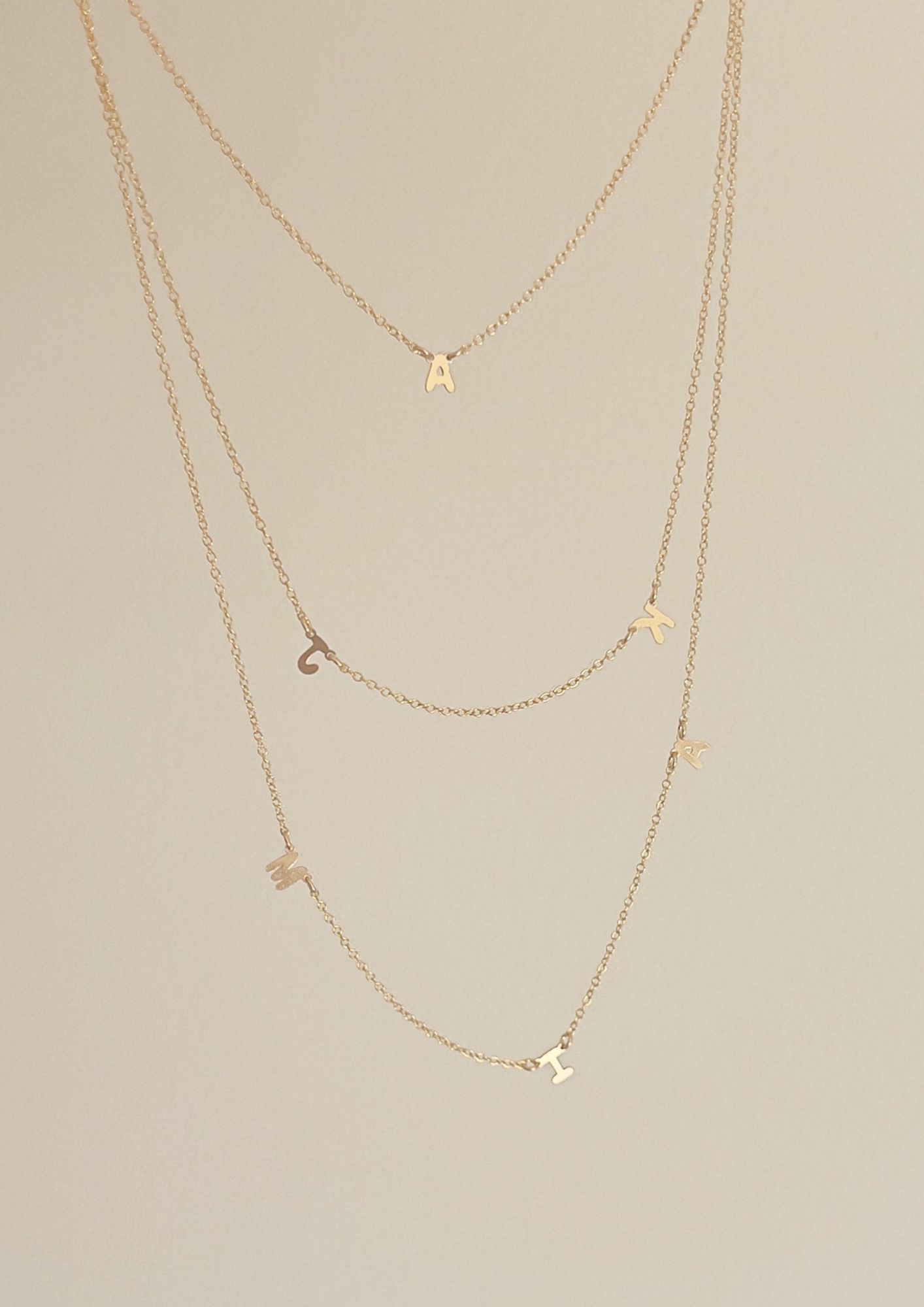 Petite Triple Initial Necklace