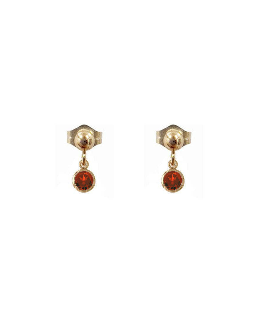 Dia Red Ball Stud Earrings