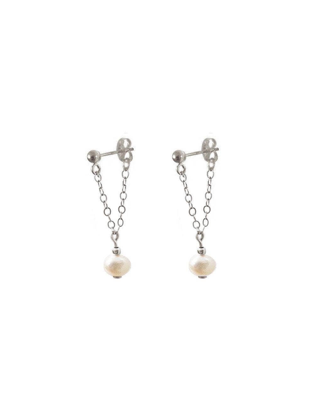 Tina Chained Peal Single Stud Earrings