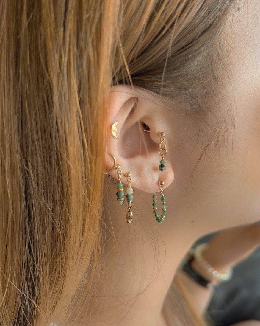 Nives Green Earrings