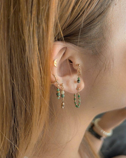 Nives Green Earrings