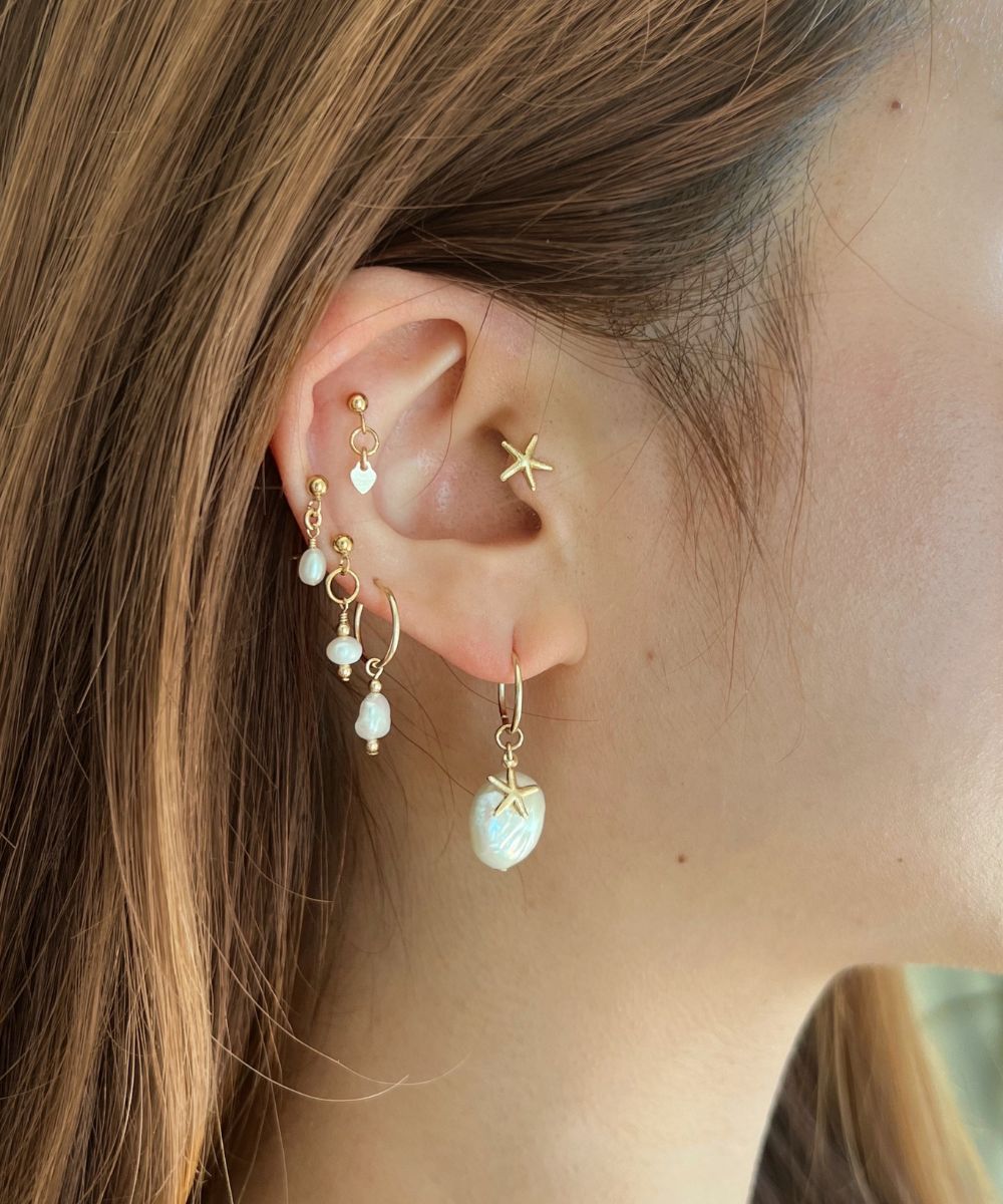 Fabia Pearl Ball Stud Earrings