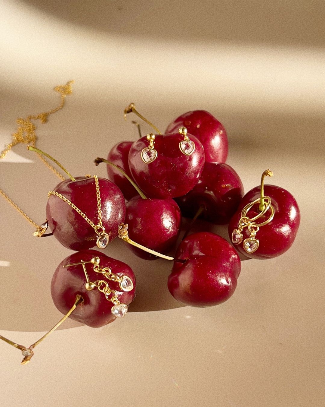 Mini Heart Mini Hoops - Clear