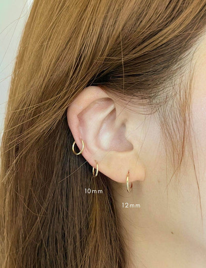 Tara 12mm Sleeper Hoop Earrings