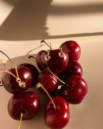 Mini Heart Mini Hoops - Clear