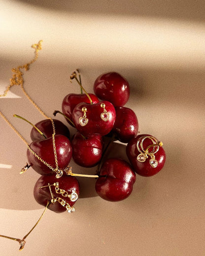 Mini Heart Necklace - Ruby Red