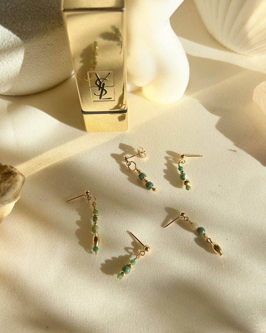 Nives Green Earrings