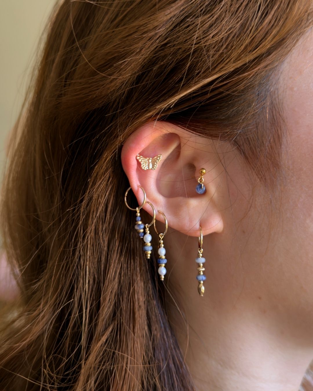 Aurevia Blue Mini hoops THE OHZO BY J