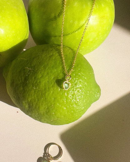Mini Heart Necklace - Peridot