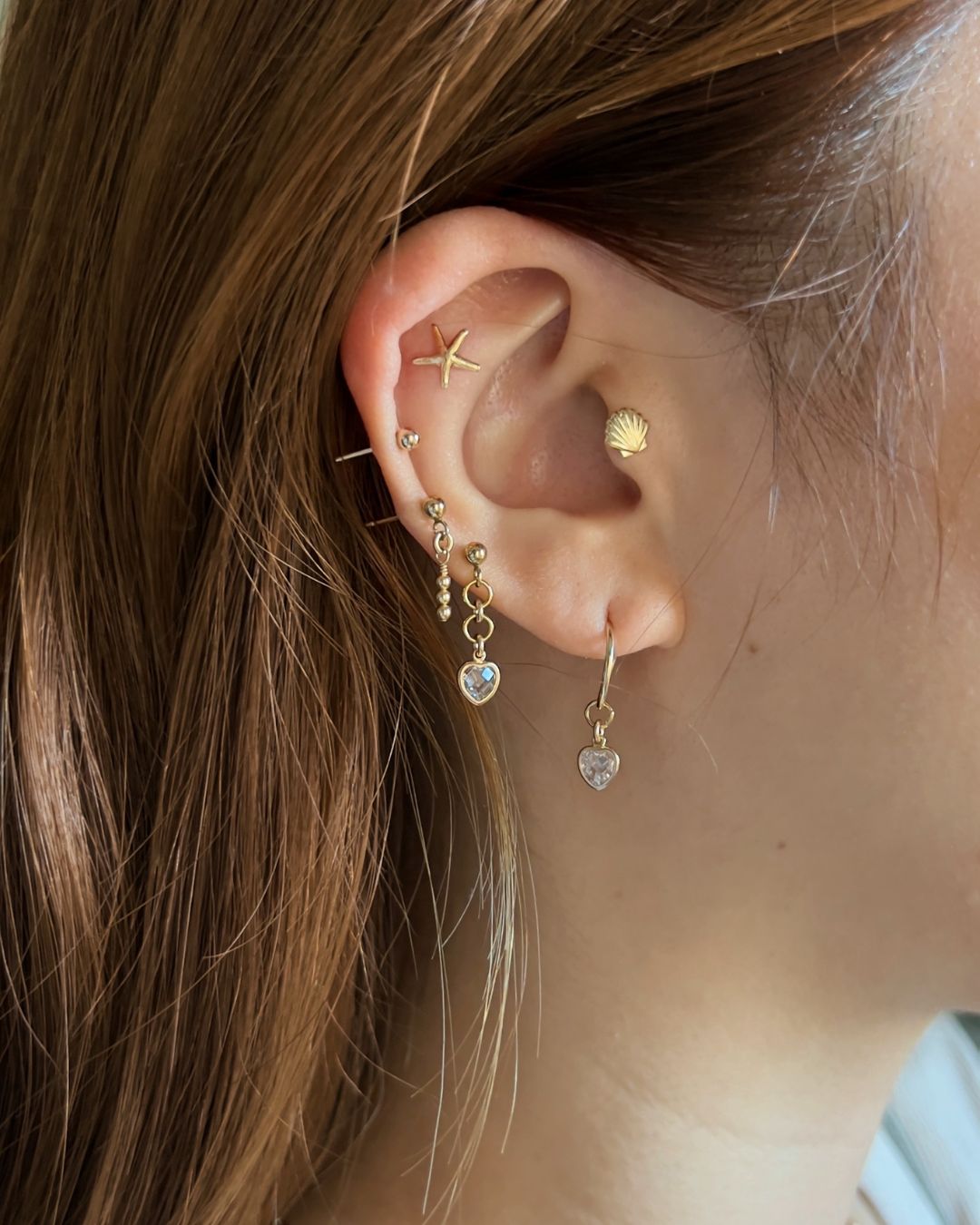 Mini Heart Mini Hoops - Clear