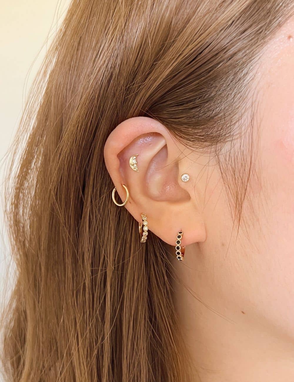 Anya Black Hoop Earrings