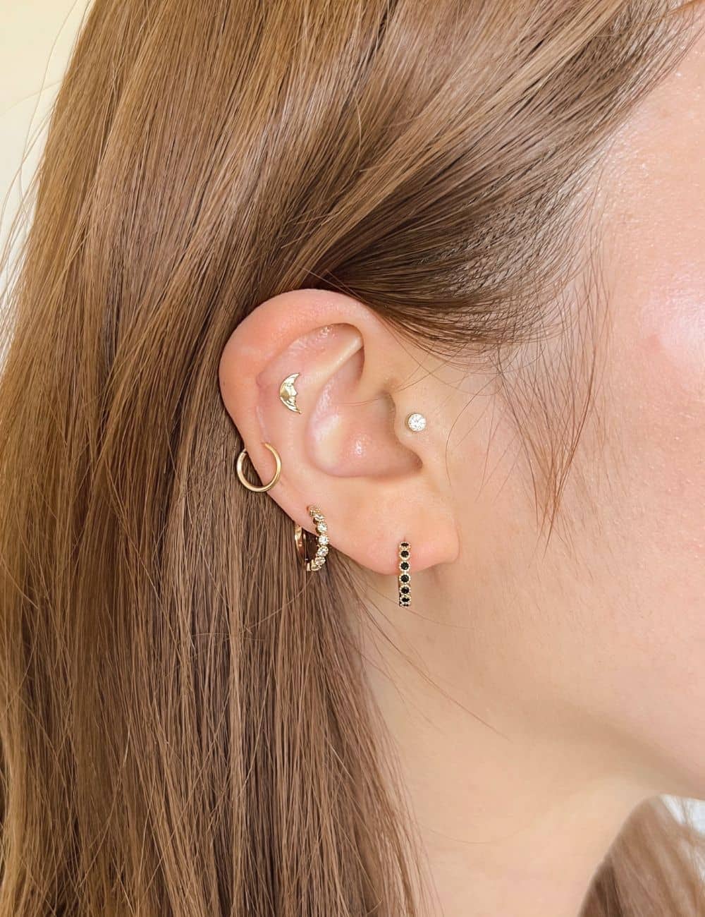 Anya Black Hoop Earrings