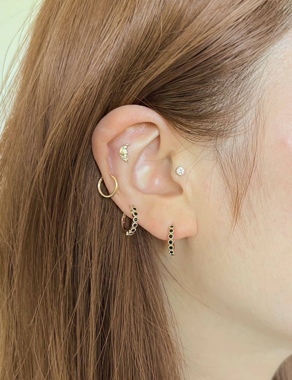 Anya Black Hoop Earrings