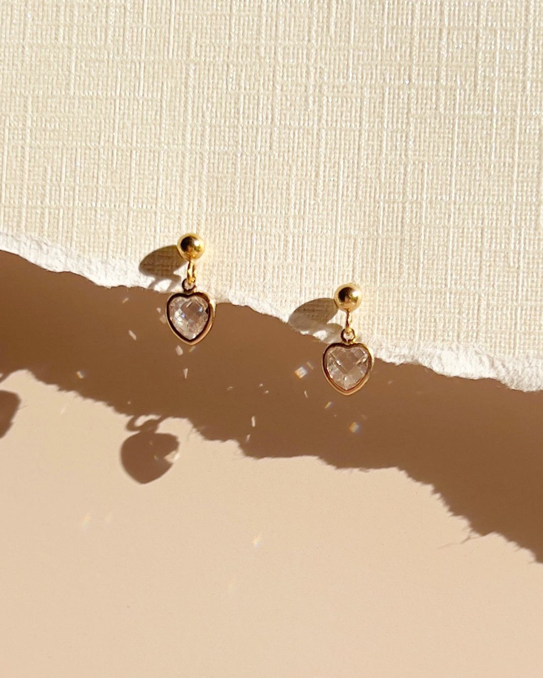 Milena Heart Earrings - Clear