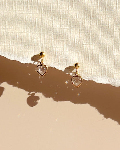 Milena Heart Earrings - Clear