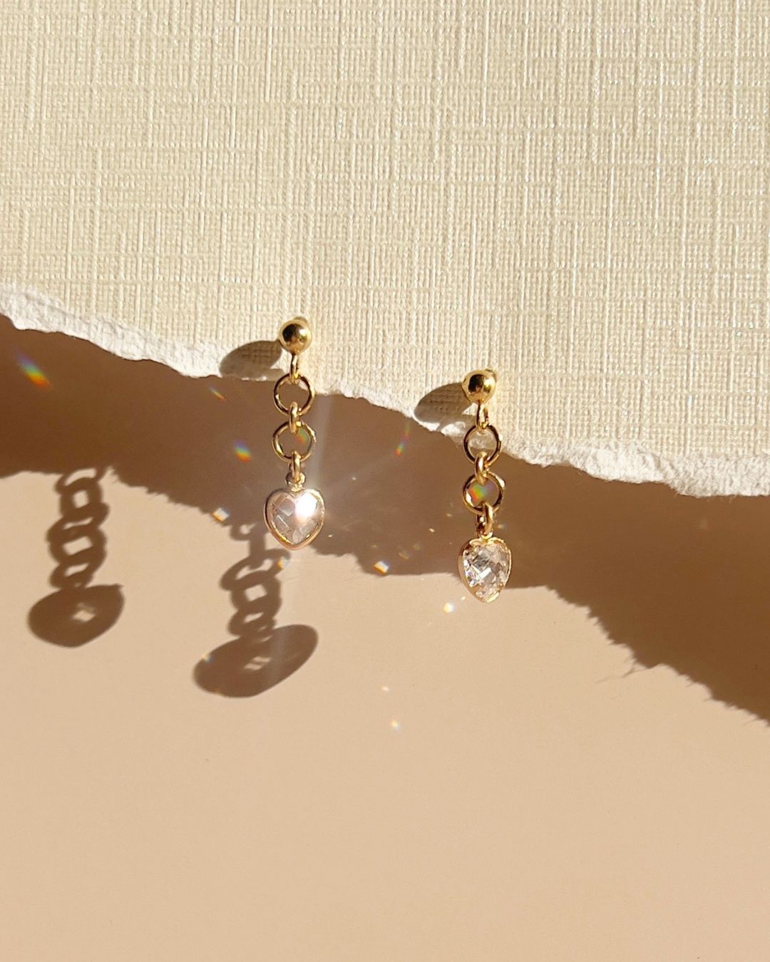 Esme Heart Earrings - Clear