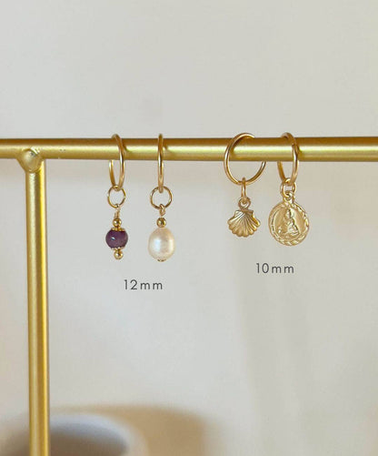 Tara 12mm Sleeper Hoop Earrings