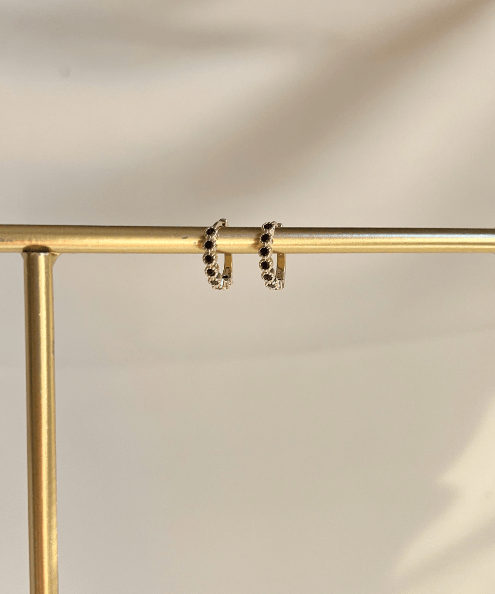 Anya Black Hoop Earrings