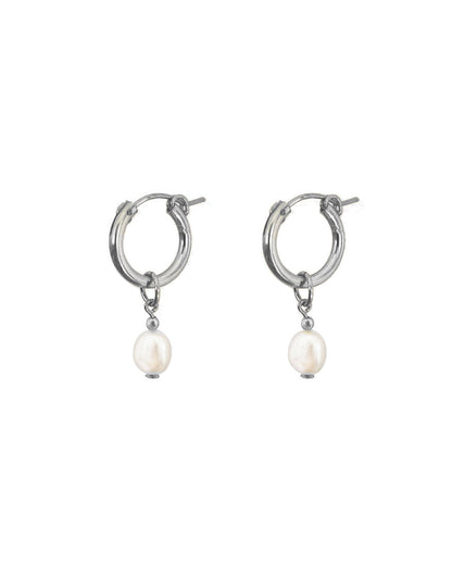 Clare Single Pearl Hoops