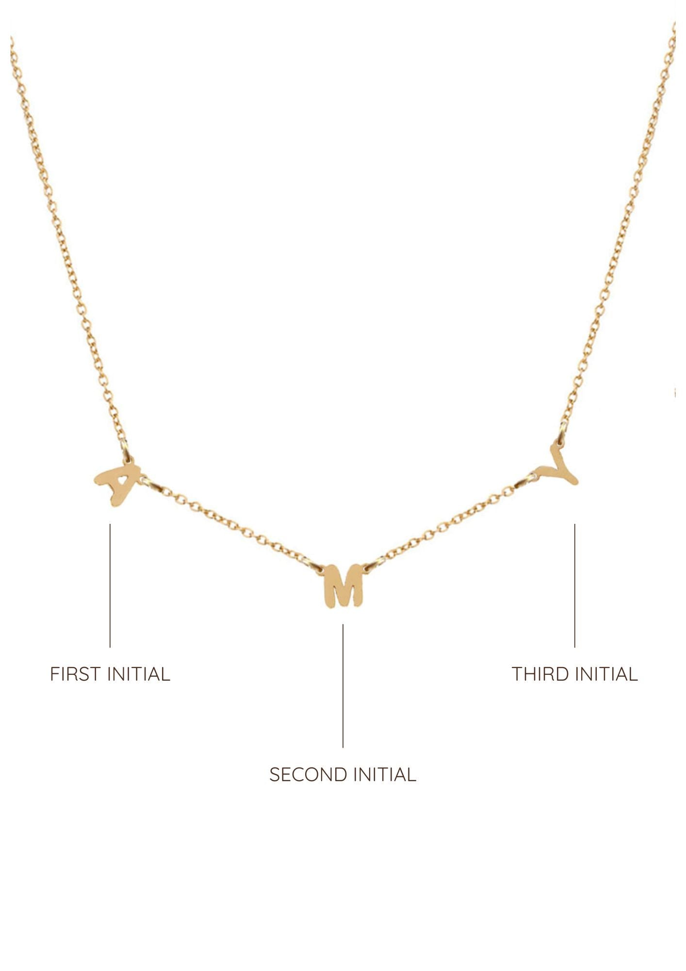 Petite Triple Initial Necklace
