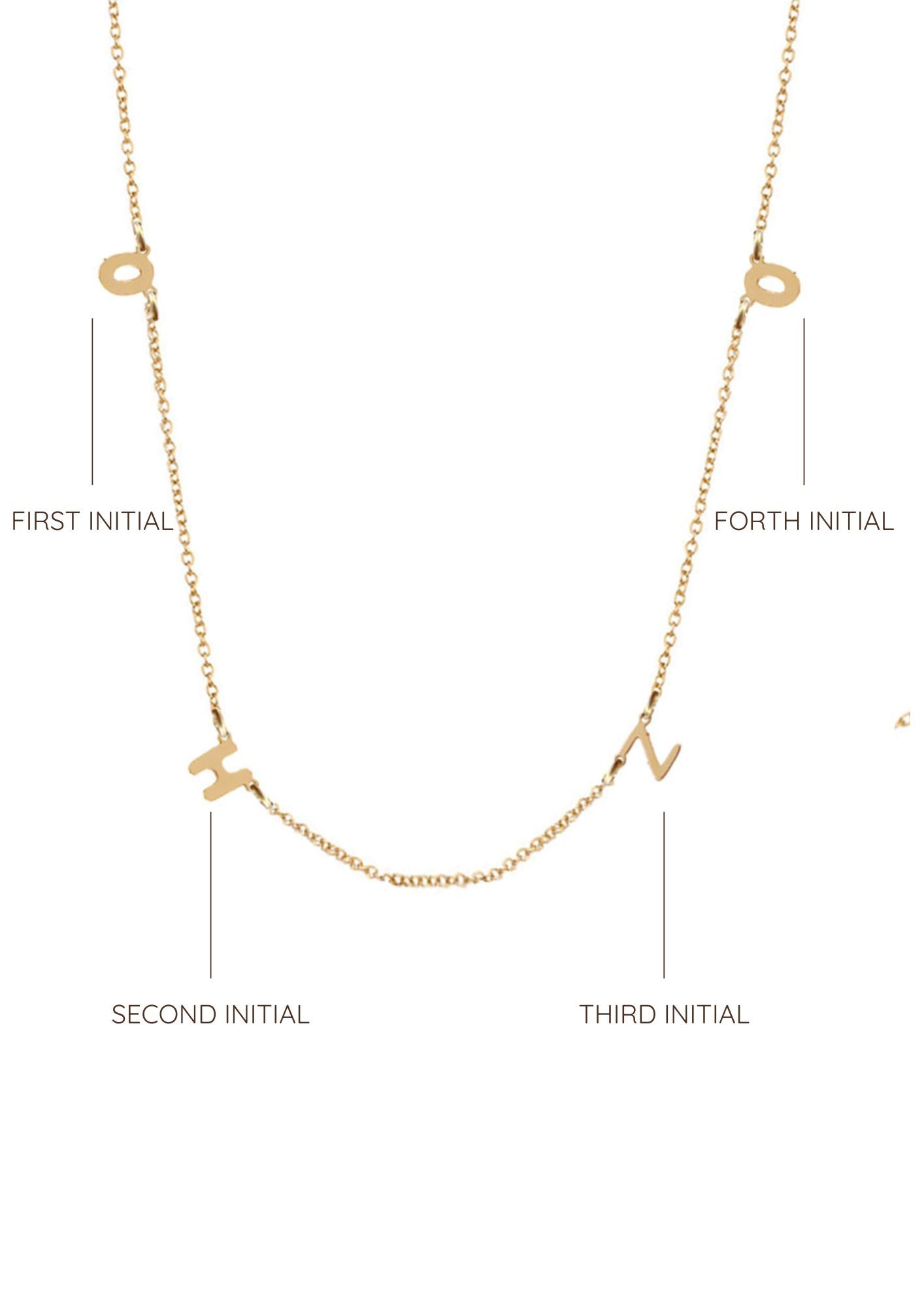 Petite Quadruple Initial Necklace