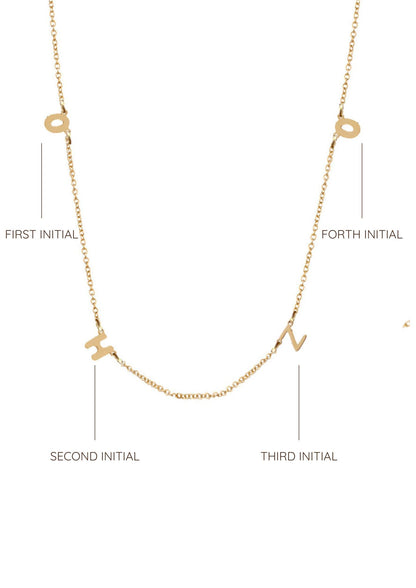 Petite Quadruple Initial Necklace