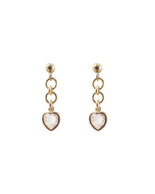 Esme Heart Earrings - Clear