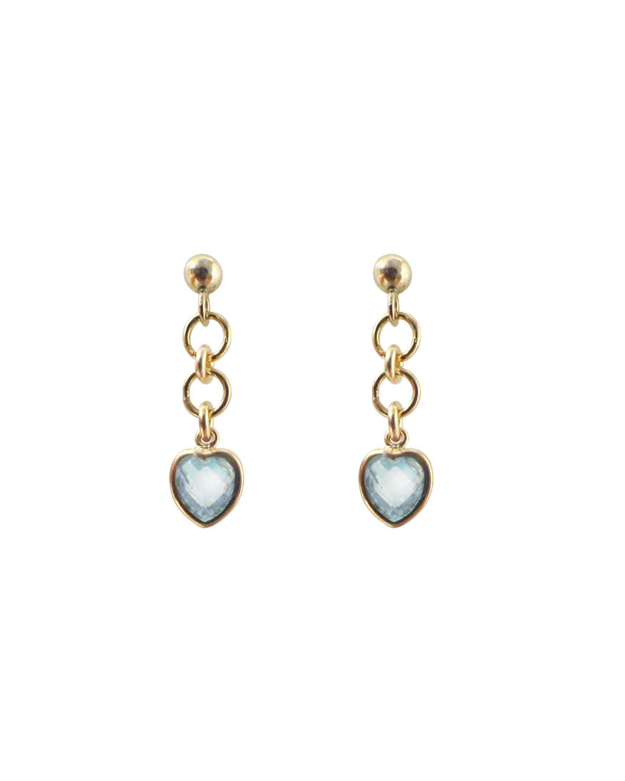 Esme Heart Earrings - Aquamarine