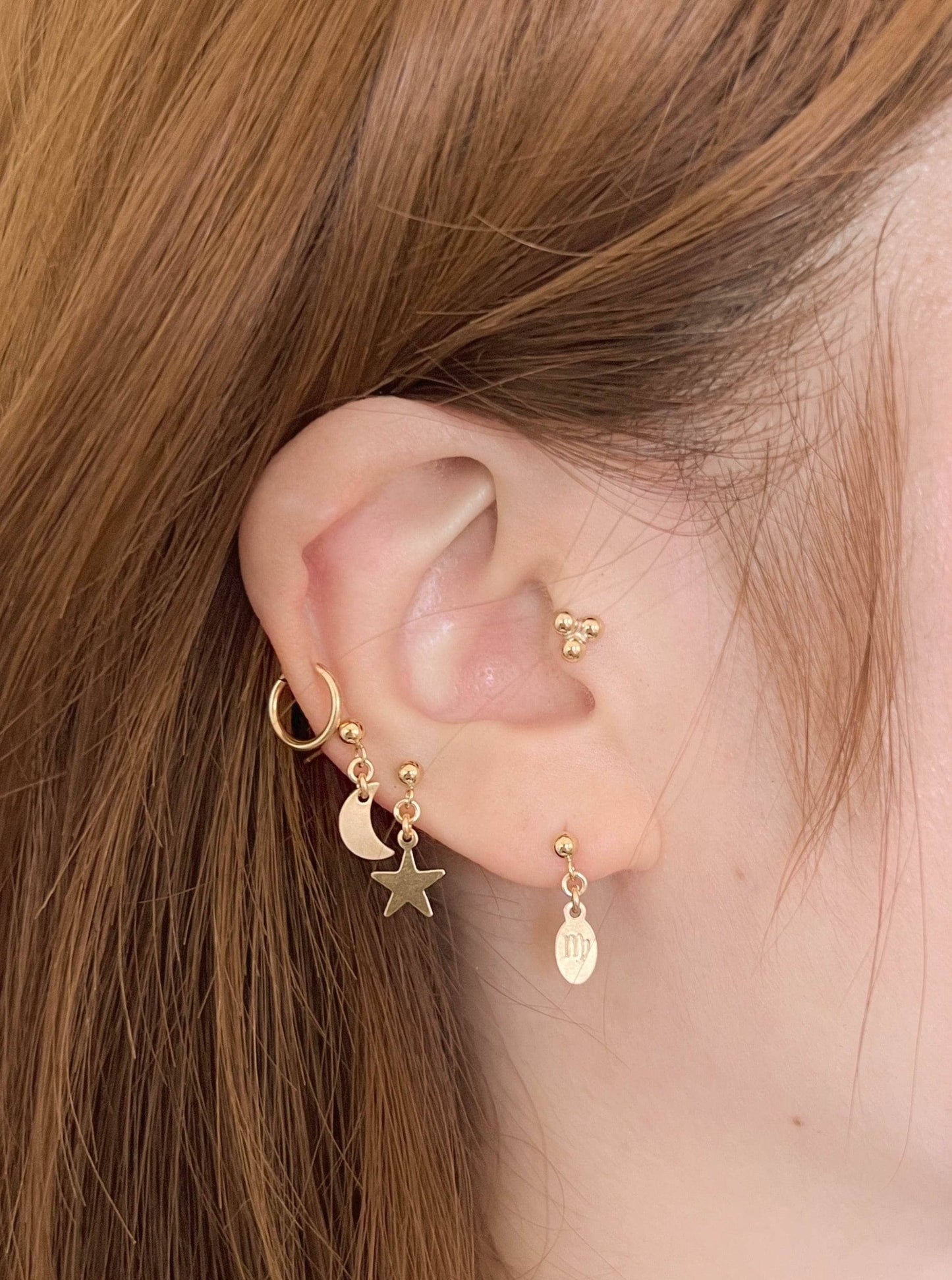 Moon Ball Stud Earrings