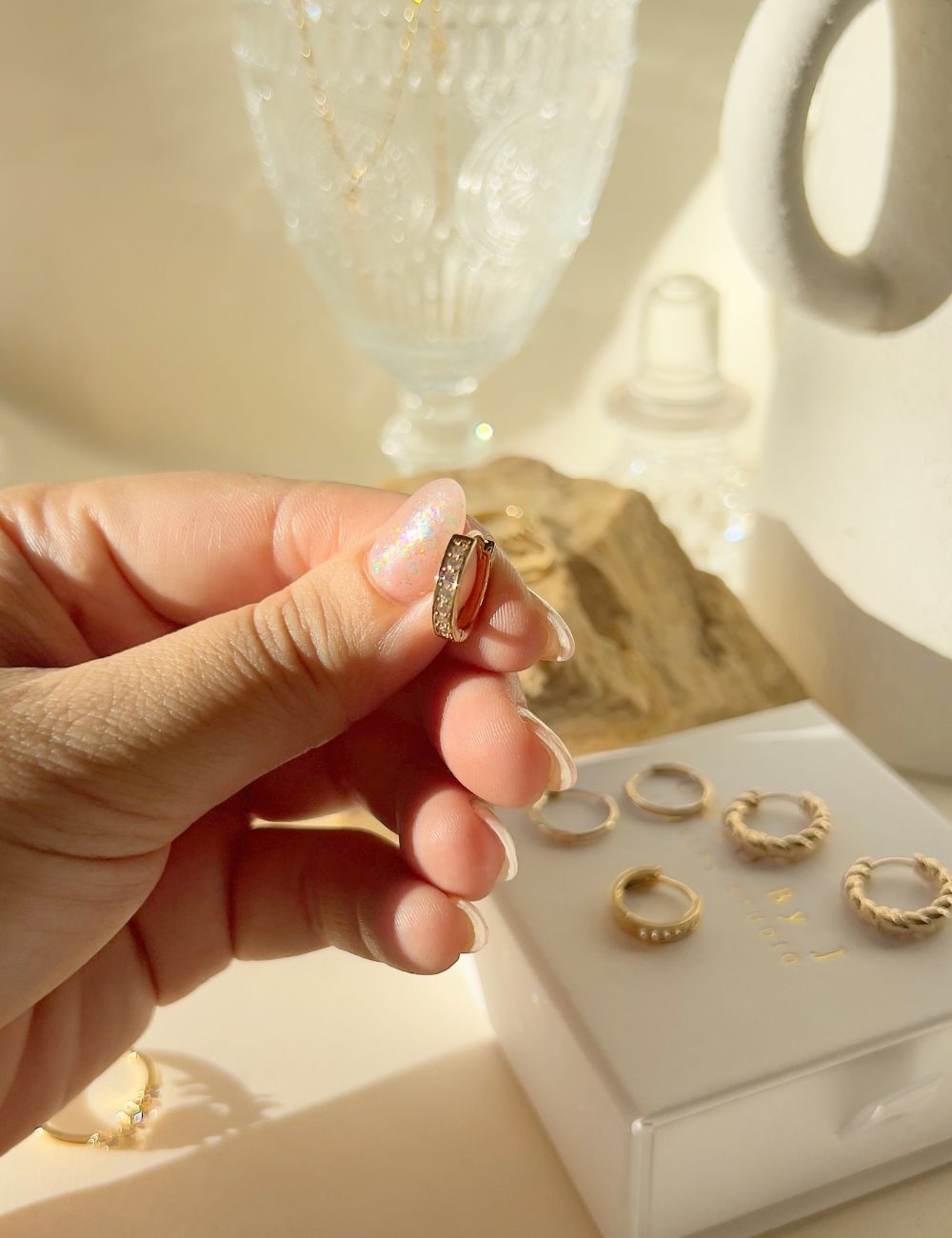 Kinsley Pave Hoop Earrings