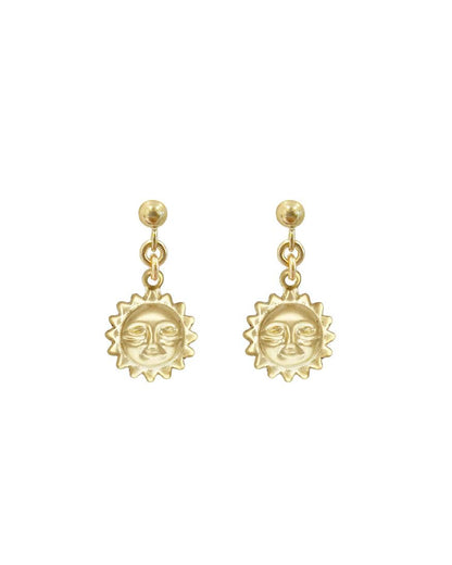 Luna Sunface Ball Stud Earrings