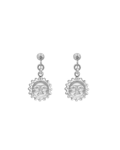 Luna Sunface Ball Stud Earrings