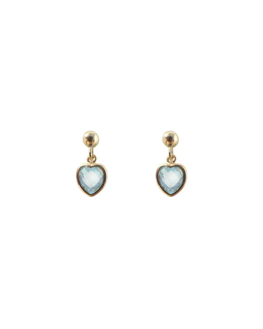 Milena Heart Earrings - Aquamarine