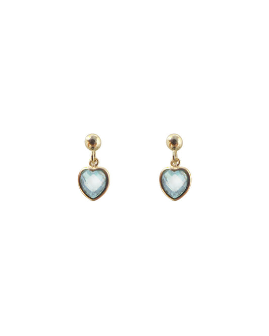 Milena Heart Earrings - Aquamarine