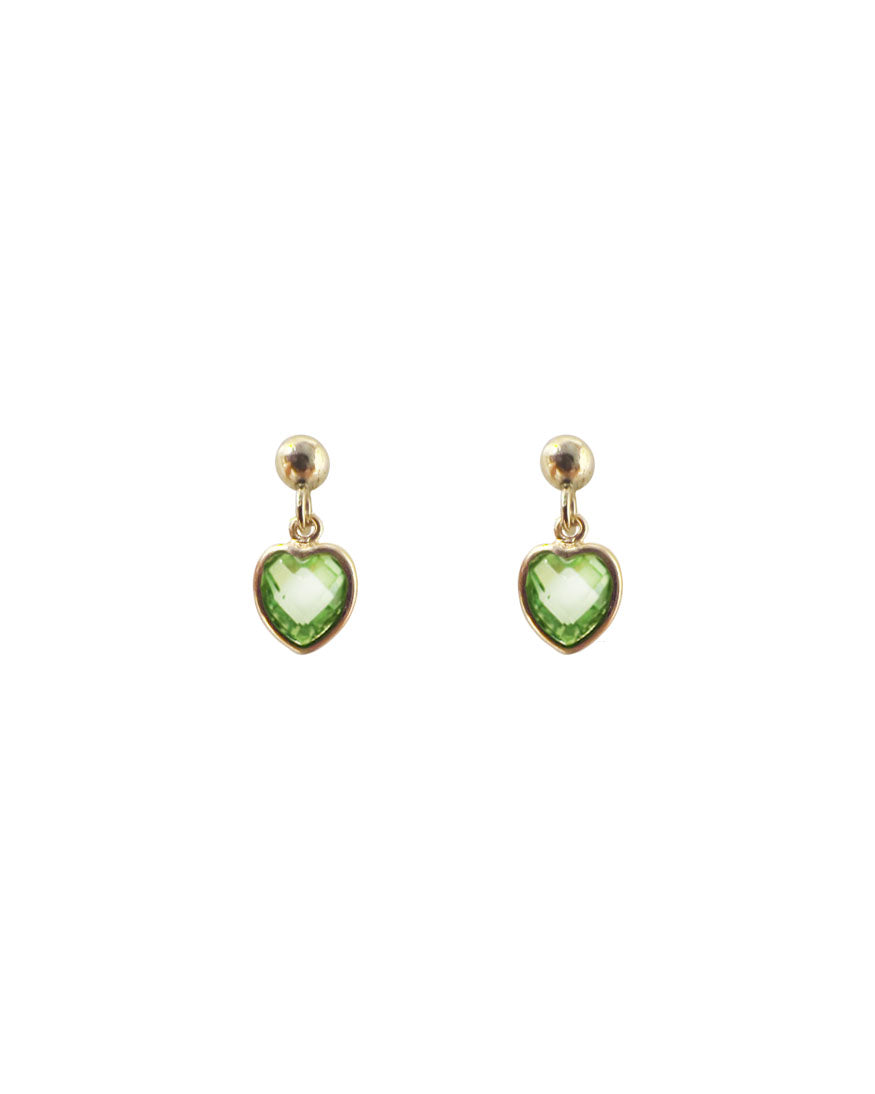 Milena Heart Earrings - Peridot