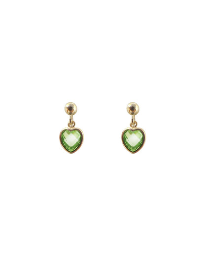 Milena Heart Earrings - Peridot