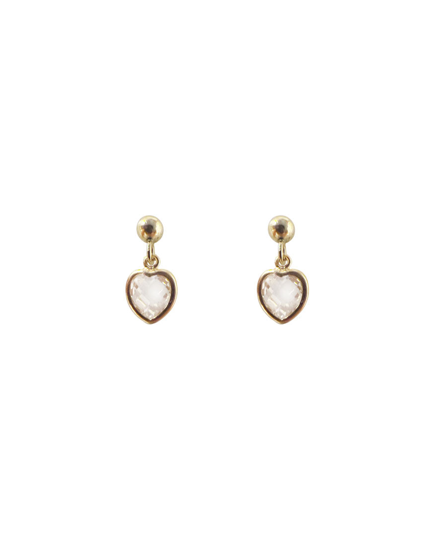 Milena Heart Earrings - Clear