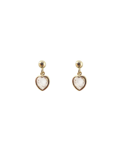Milena Heart Earrings - Clear