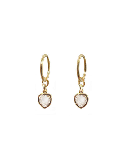 Mini Heart Mini Hoops - Clear