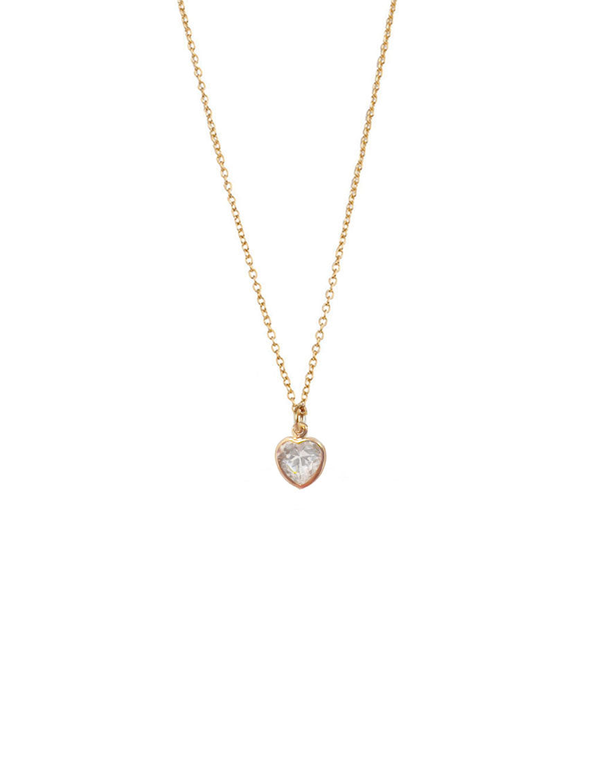 Mini Heart Necklace - Clear