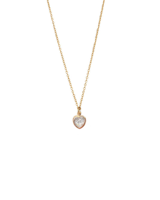 Mini Heart Necklace - Clear