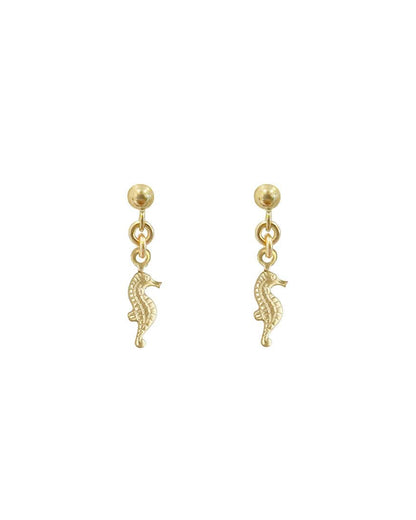 Ariel Seahorse Ball Stud Earrings