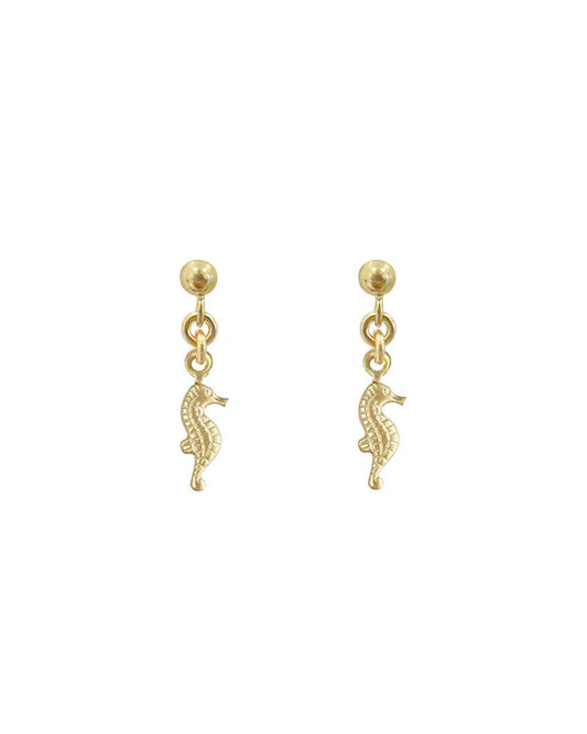 Ariel Seahorse Ball Stud Earrings