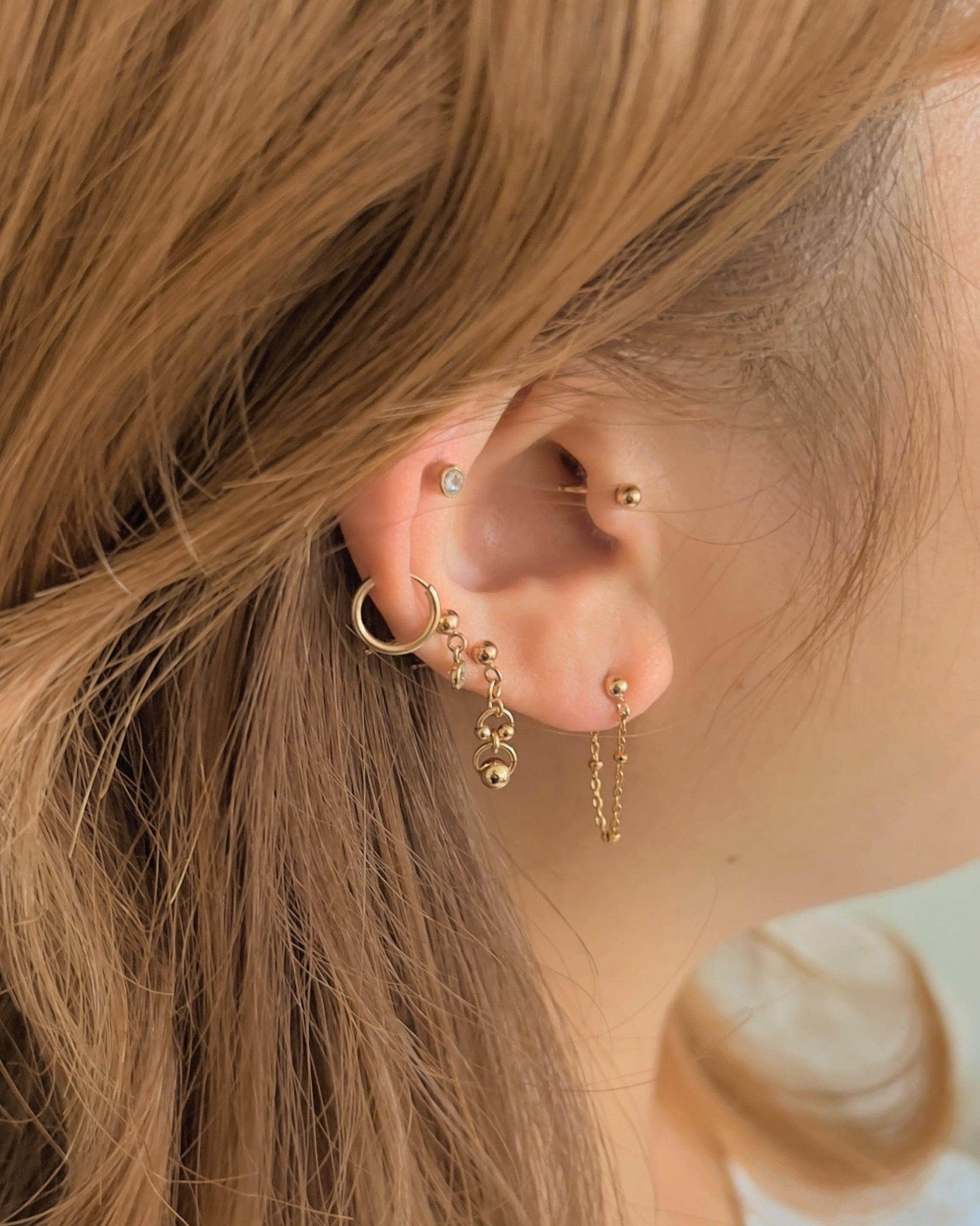 Audrey Chained Ball Stud Earrings