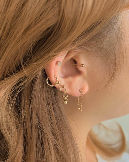 Audrey Chained Ball Stud Earrings