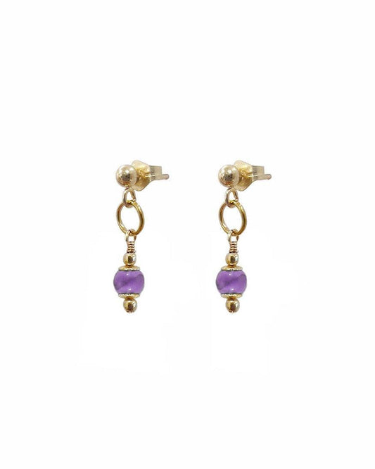 Aisha Amethyst Stud Earrings