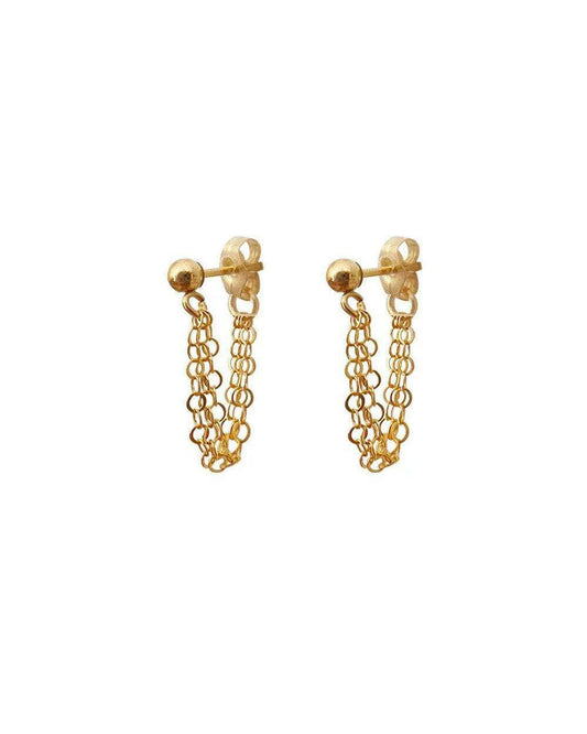 Ellie Triple Chain Stud Earrings