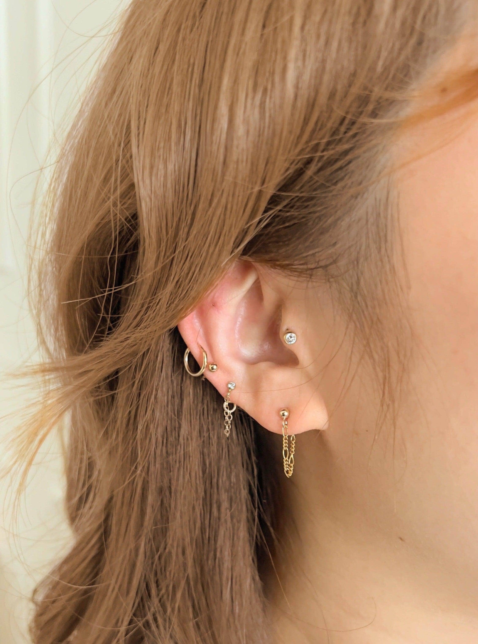 Nathalie Chained Single Ball Stud