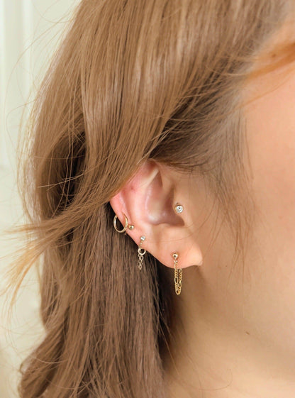 Nathalie Chained Single Ball Stud