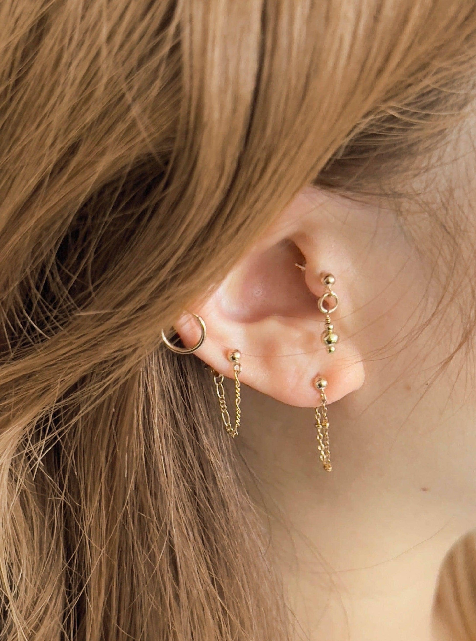 Nathalie Chained Single Ball Stud